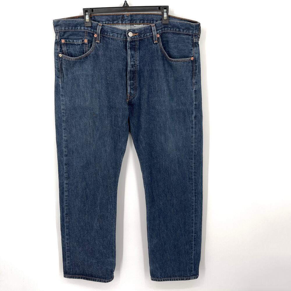 Levi's 501 Men's Button Fly Classic Rise Relaxed Fit Jeans Sz 40 Dark Wash